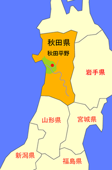秋田平野の位置